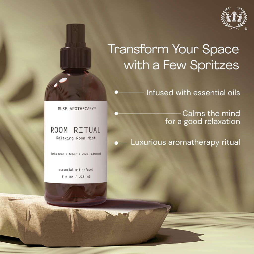 Room Ritual - Aromatic and Relaxing Room Mist, 8 oz, Infused with Natural Essential Oils - Aloe + Eucalyptus +