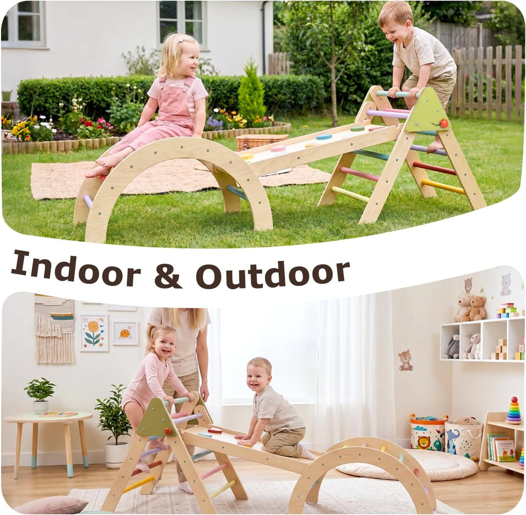Foldable Triangle Climbing Toy with Slide for Toddlers 1-3