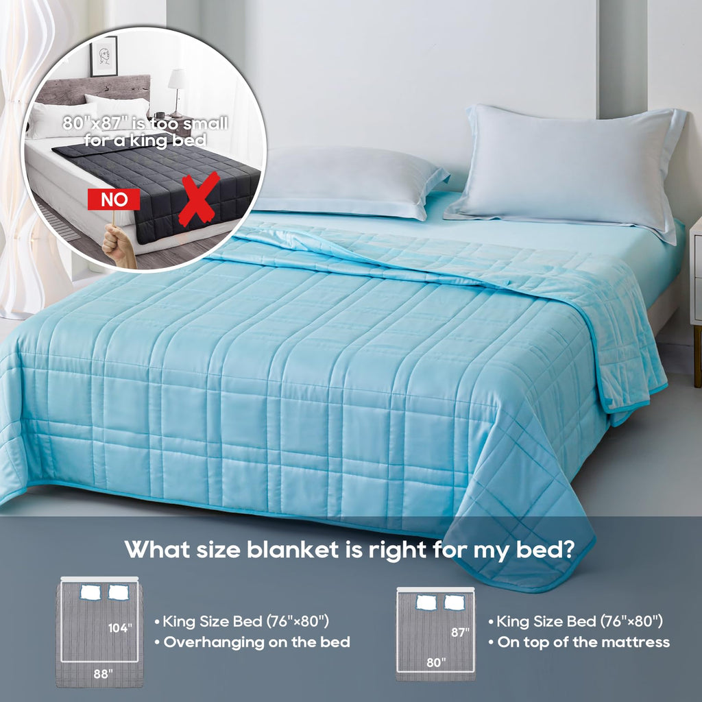 King Size Weighted Blanket 45lb(88''x104'', Dual-Sided), Cozy Warm Velvet & Cooling Tencel Fabric Reversible King