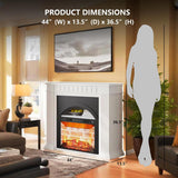 44" Electric Fireplace Mantel, TV Stand with Freestanding Electric Fireplace