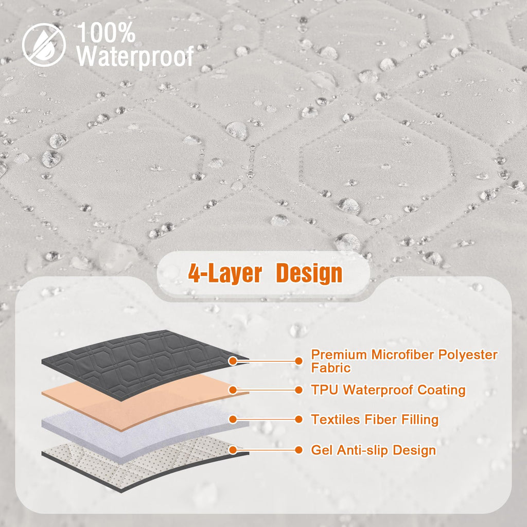 Waterproof Loveseat Couch Cover for Pets, Off White, 54"