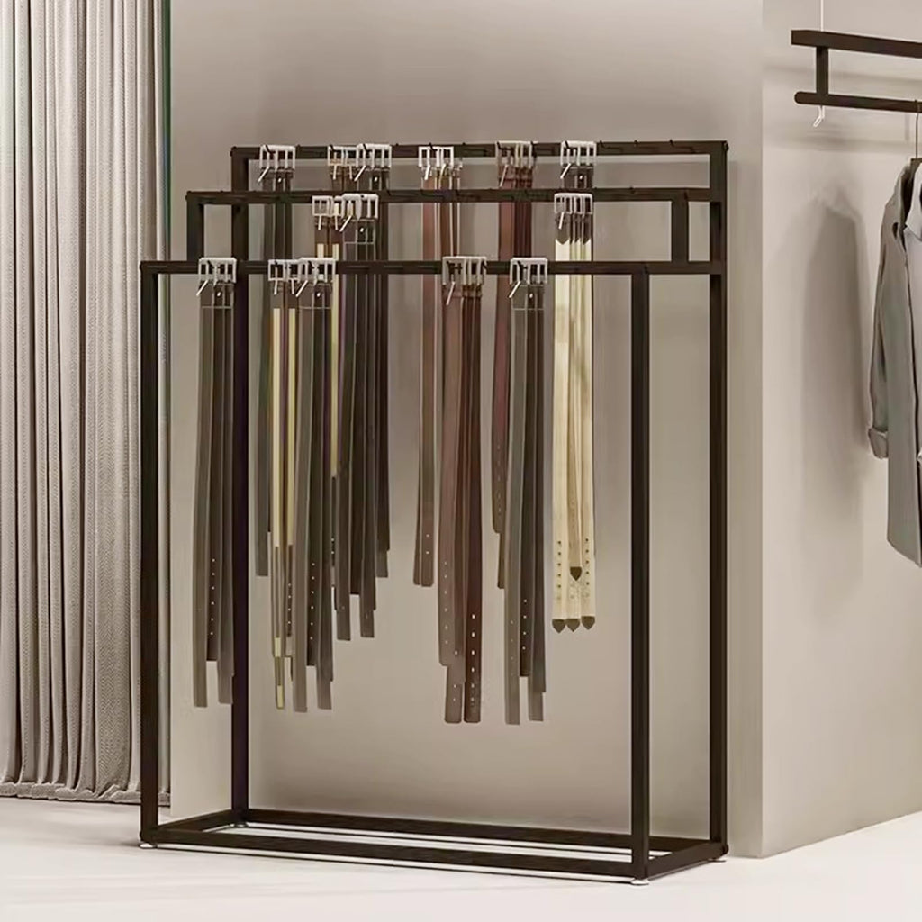 Floor Mounted Metal Belt Hanger Scarf Rack for Retail (100X40X150CM)