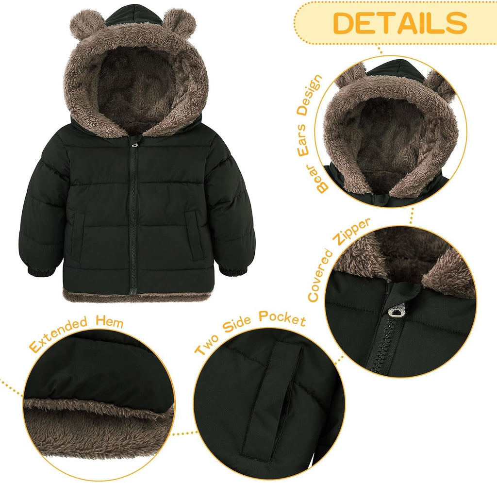 6M- Baby Toddler Winter Coat Boys Girls Puffer Jacket with Hood