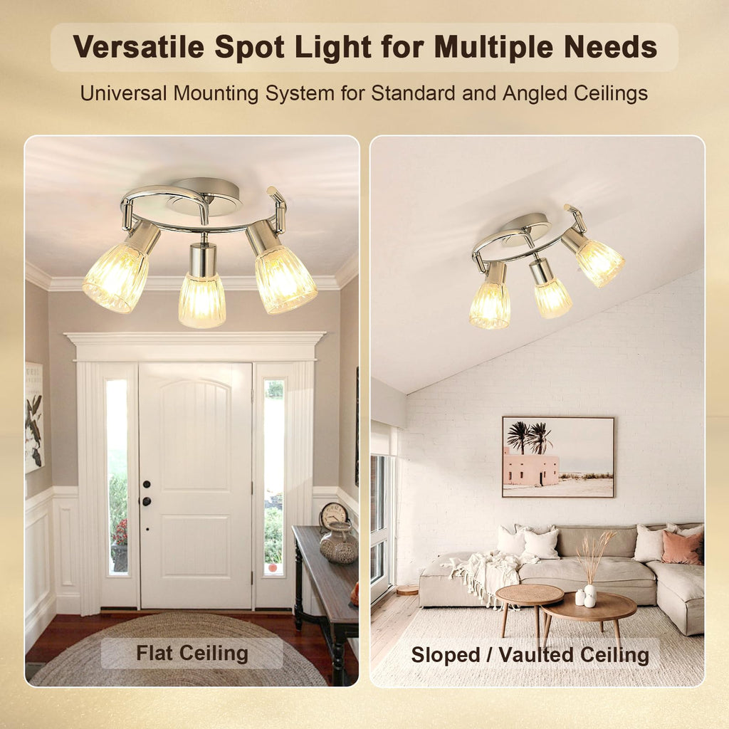 Ceiling Light Fixture Adjustable Modern Chrome Track Lighting