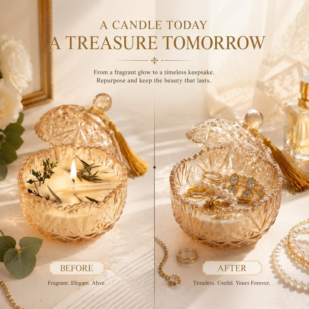 Gardenia Scented Soy Jar Candle Gift in Reusable Crystal Glass