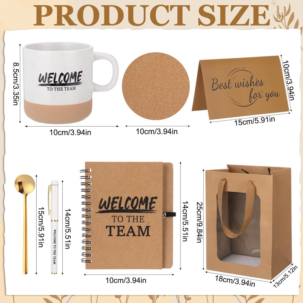 7 Pcs Welcome to The Team Gift Employee Appreciation Set, Brown