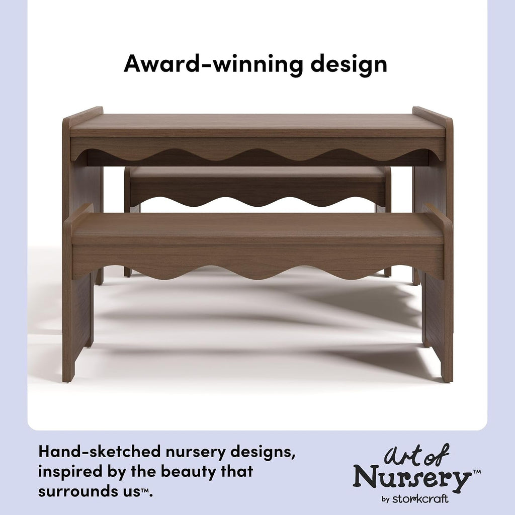 Casablanca Montessori Indoor Kids Table & Bench Set, Hazelnut