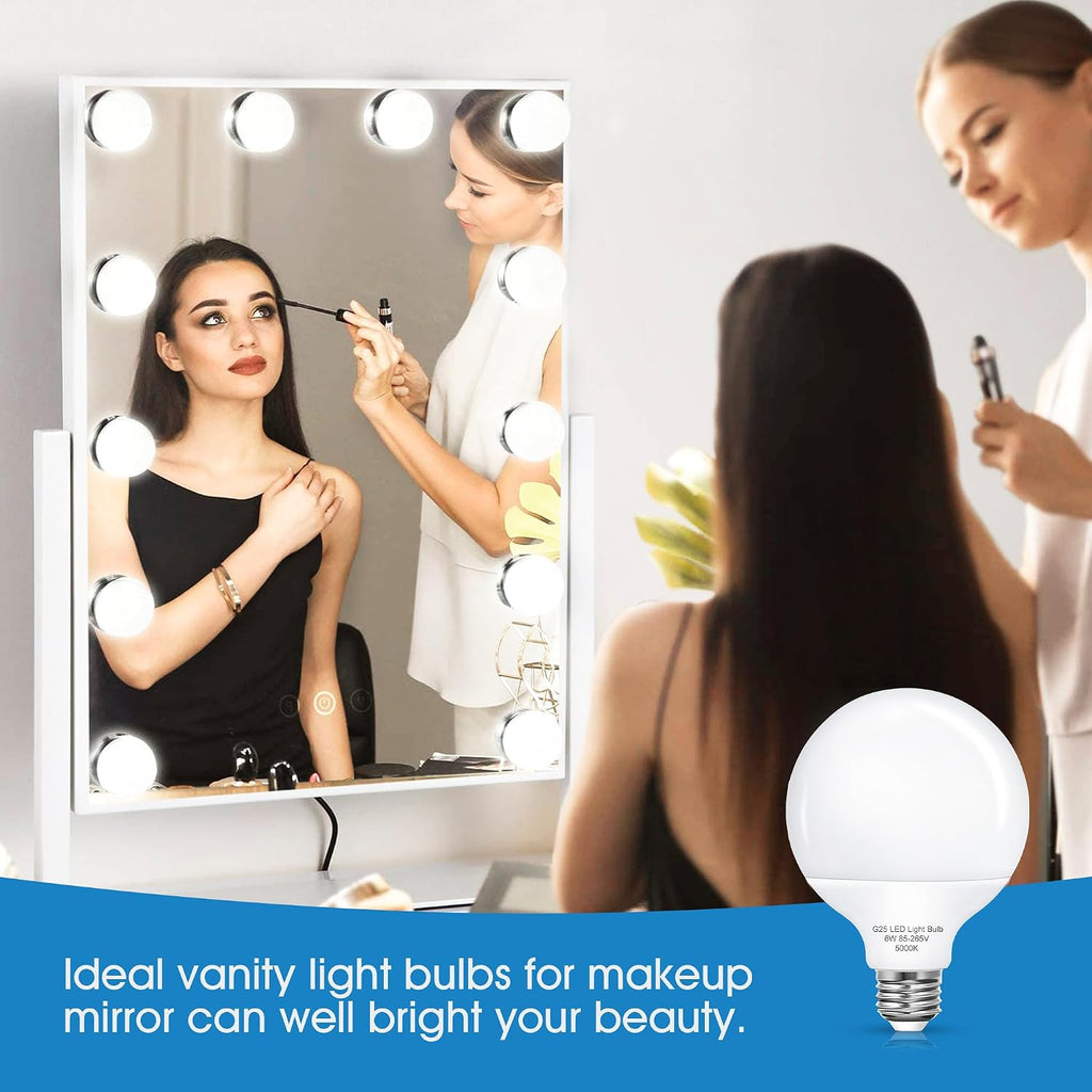 G25 LED Globe Bulbs, Vanity Light Bulb 60W Equivalent