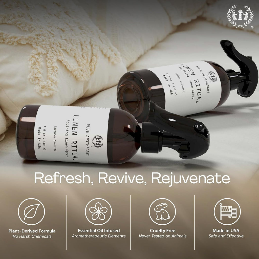 Linen Ritual - Aromatic, Soothing, and Relaxing Linen Mist, Laundry and Fabric Spray - Infused with Aromatherapy - Set of 2