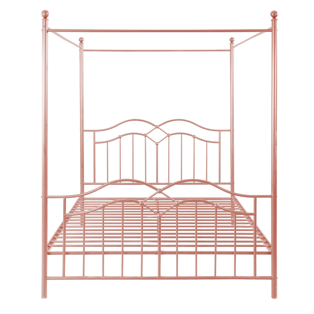 Eileen Metal Canopy Bed Frame with Headboard/Footboard, 4 Poster Platform Bed Frame with Classic