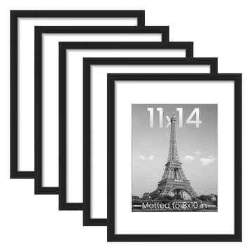 11x14 Picture Frame, Gallery Wall Frames Set of 5, Black