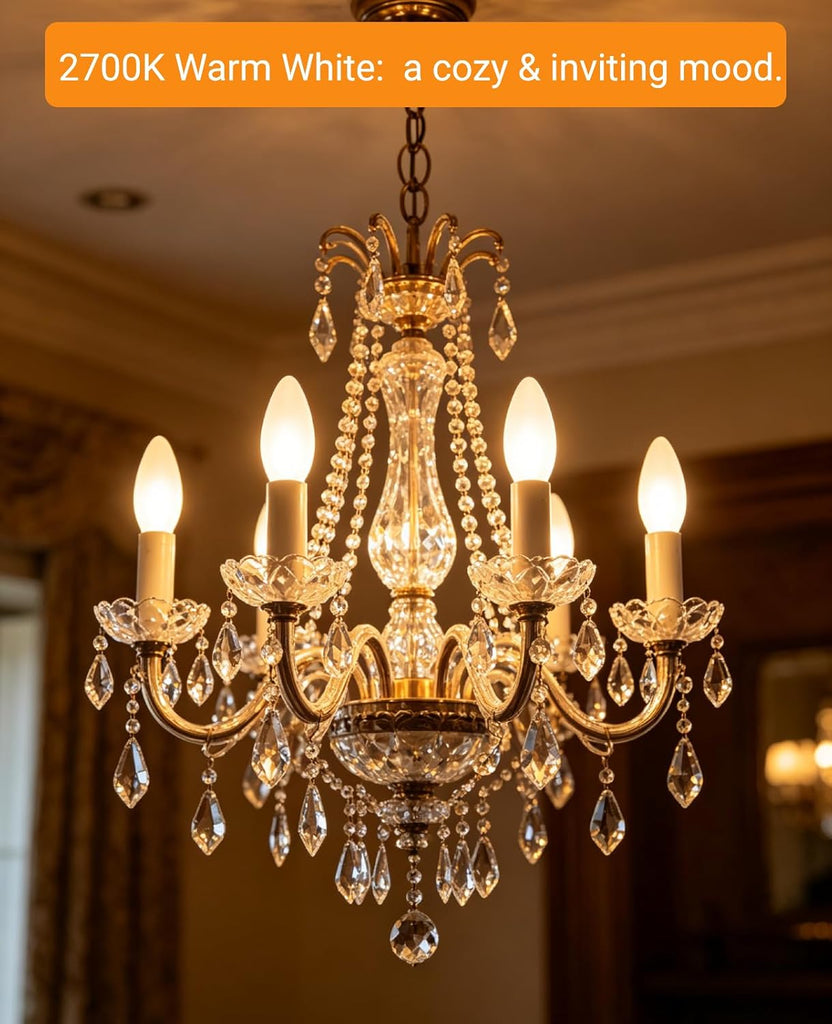 Dimmable Led Chandelier Light Bulbs, E12 Frosted Candelabra Bulb