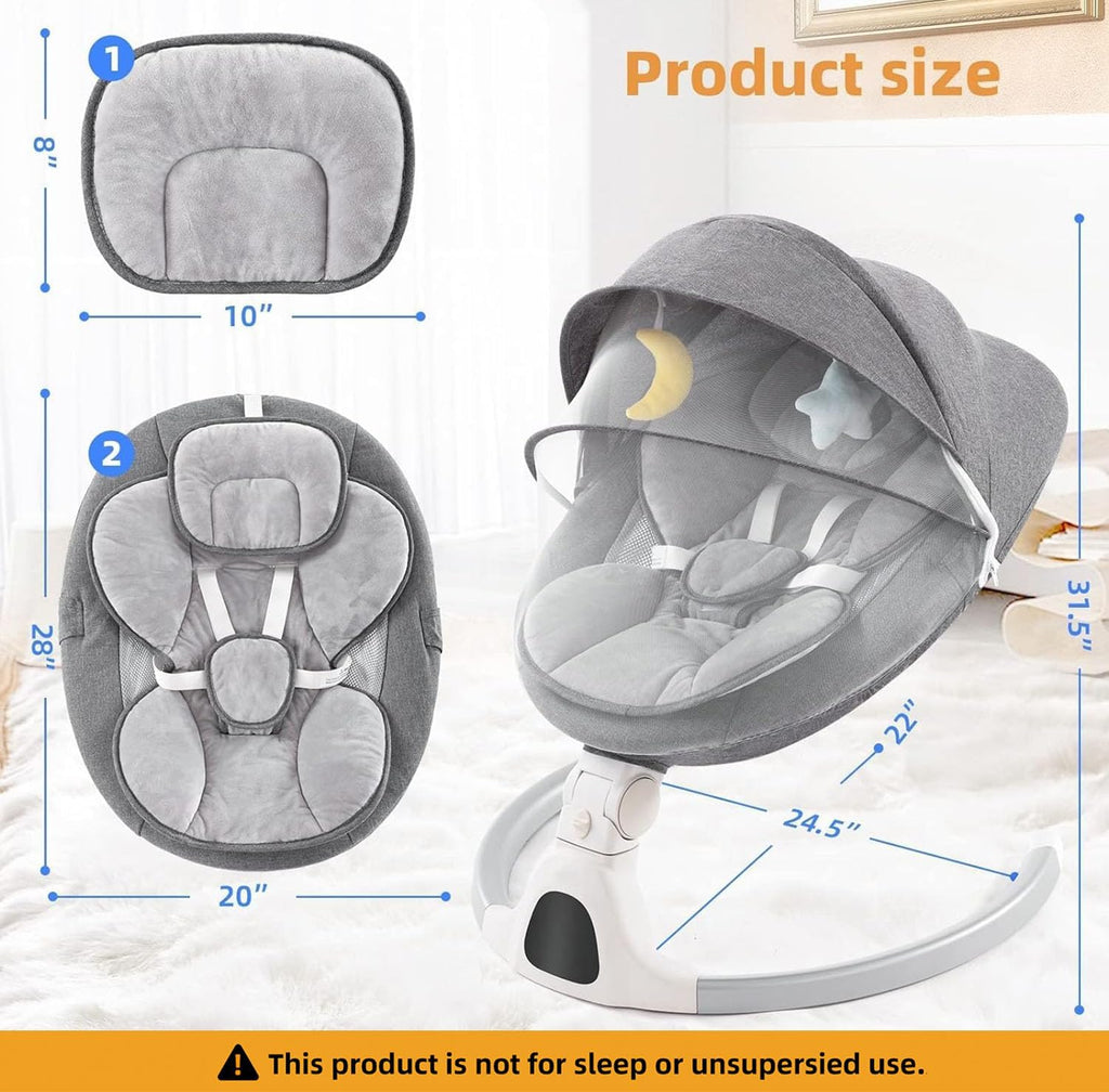 Baby Swing for Infants,Electric Swing for Babies,Portable Swing for Baby Boy Girl,Remote Control Indoor Baby Rocker