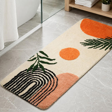 Boho Bathroom Runner Rug Non Slip, Large Long Bathroom Rugs Cute Bath Mat Hallway, Soft Washable Absorbent Shower Rug