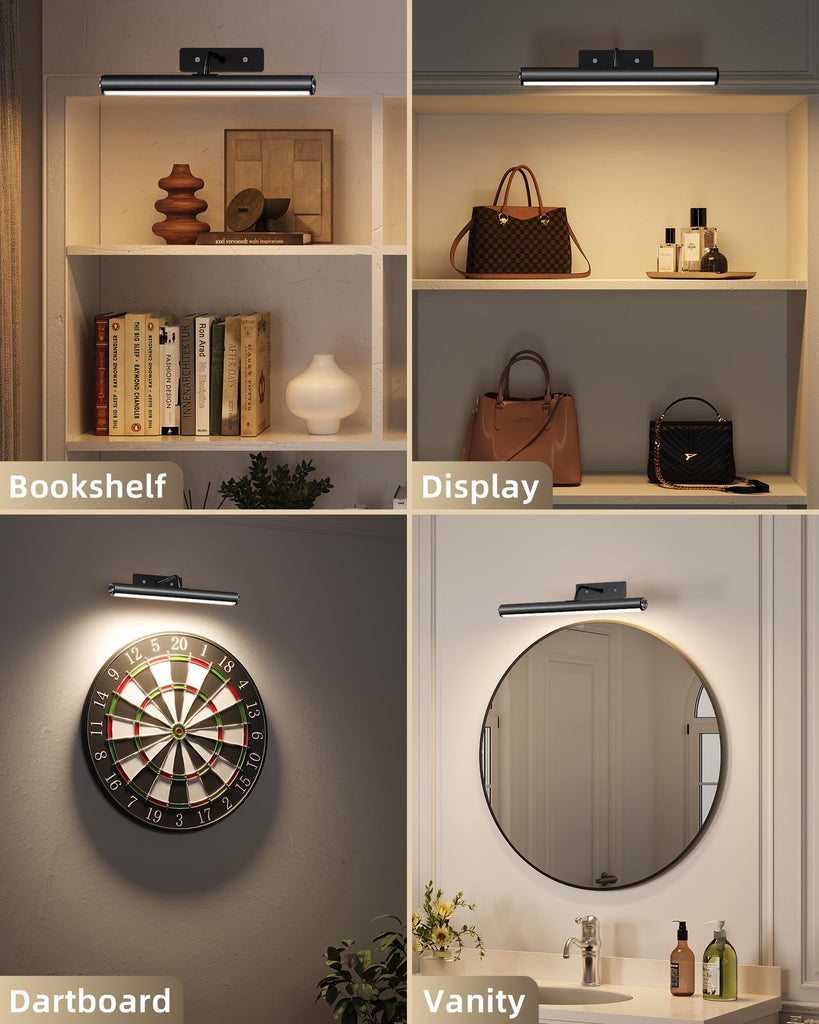 16inch Picture Lights for Wall, 6000mAh Rechareable with Remote
