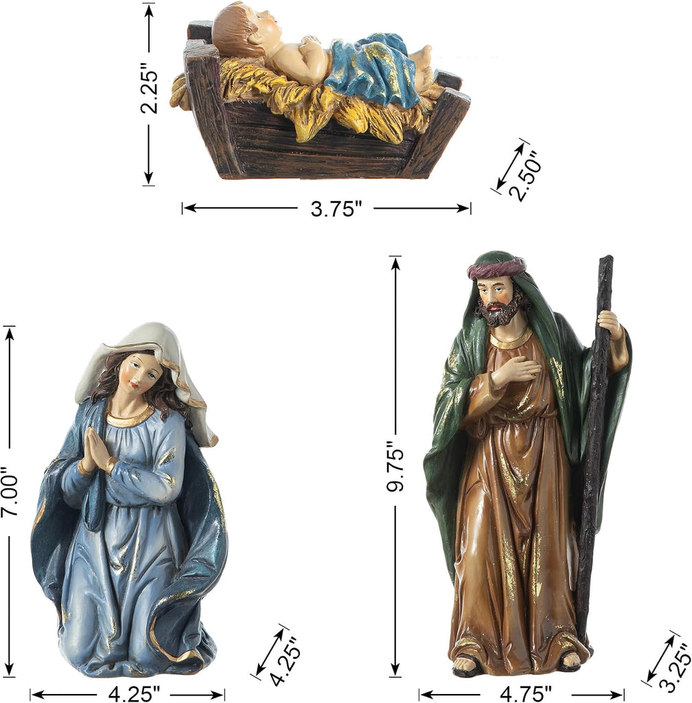 Nativity Set nacimiento de Jesus para Navidad Sets of 12 Nativity Figurines Sets for Christmas Indoor 10" H, Resin