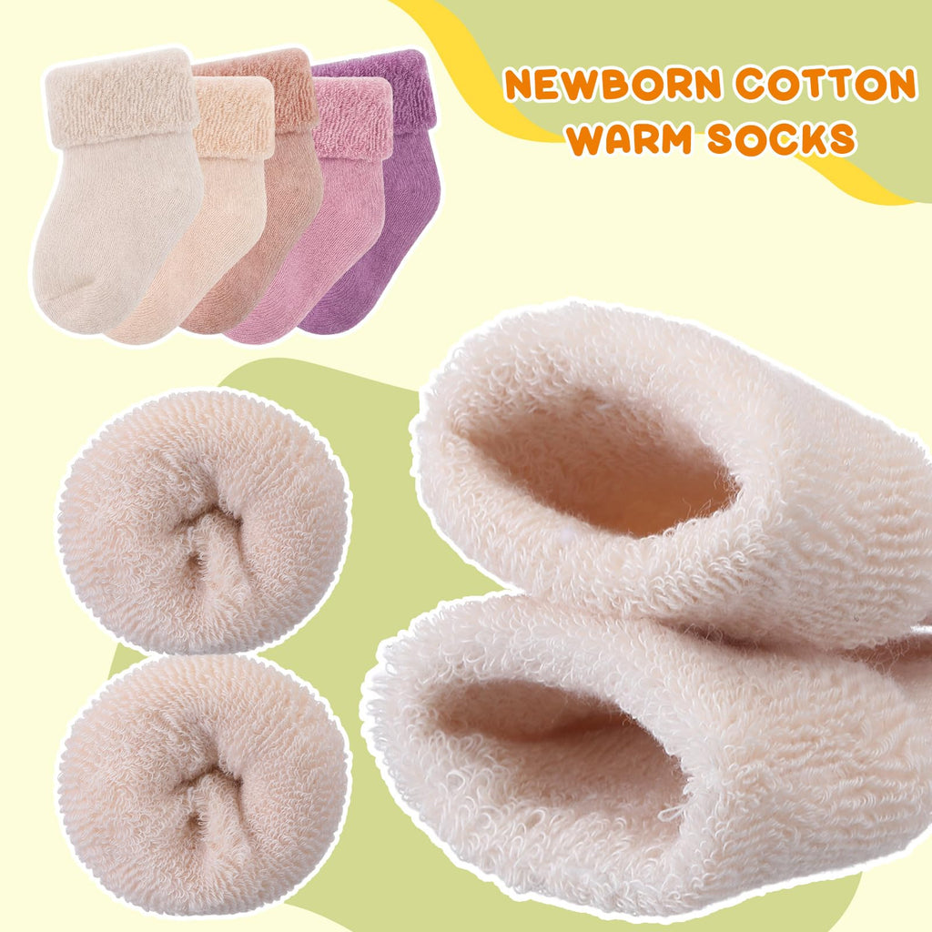 10 Pairs Preemie Cotton Turn Cuff Socks Mixed