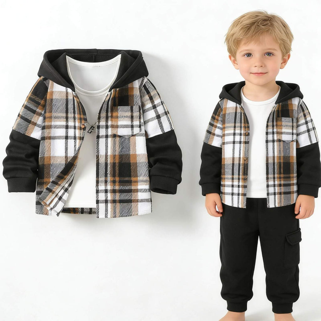 Toddler Boys Plaid Flannel Shirt Pants Set 2 Piece Outfit Button Down Casual Cotton Soft Spring Fall Winter