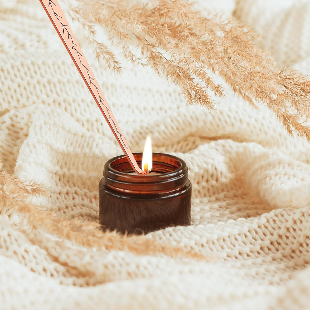 3 in 1 Candle Care Kit - Wick Trimmer, Snuffer & Dipper Set (Rose Gold)