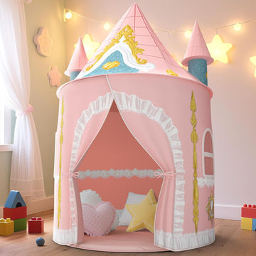 Kids Play Tent for Girls Toddler Indoor Princess Tents for Kids Ages 4-8 Large Outdoor Playhouse Castle for Girl Boys