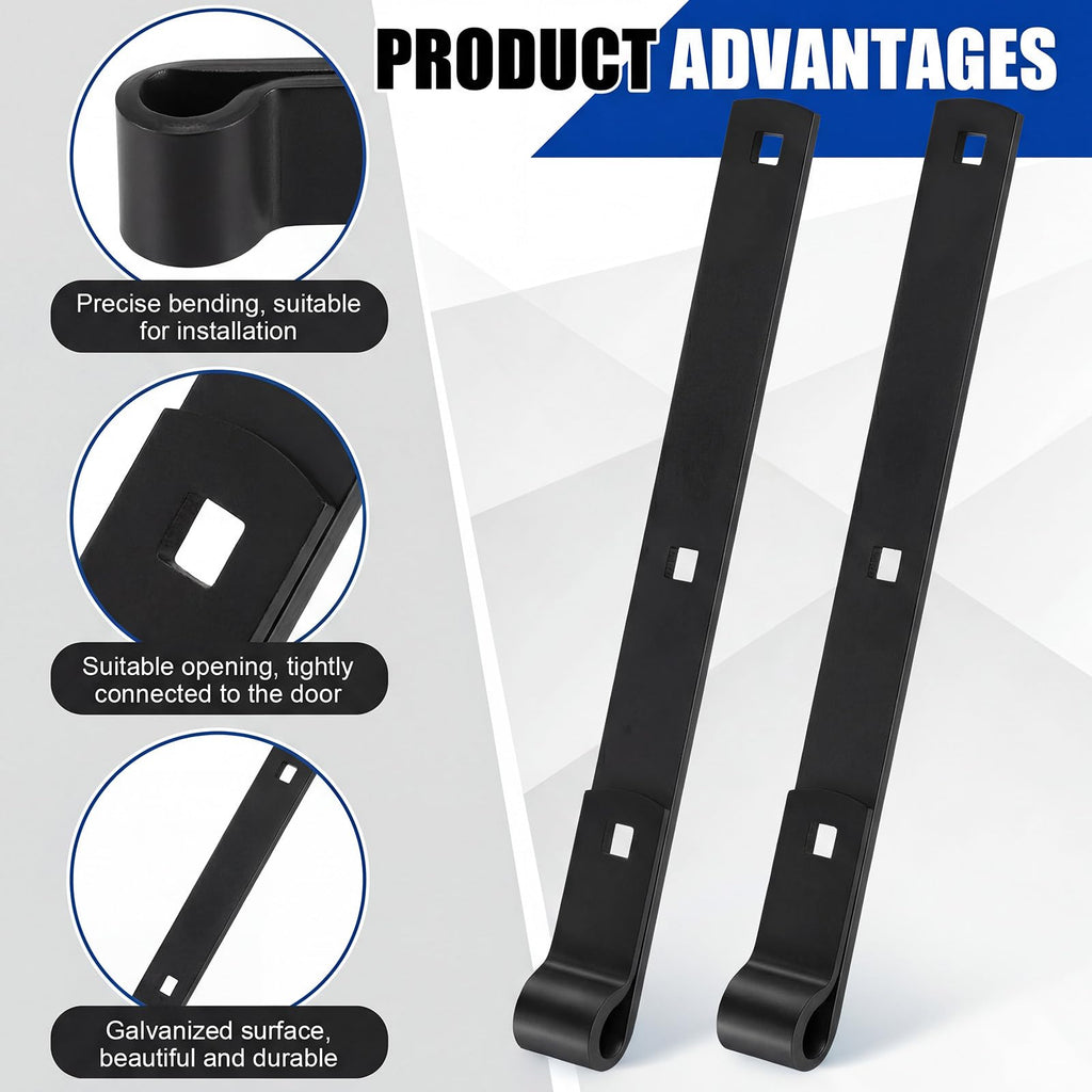 4 Pack 12" Zinc Strap Hinge Heavy Duty for Gate, Barn, Shed, Black