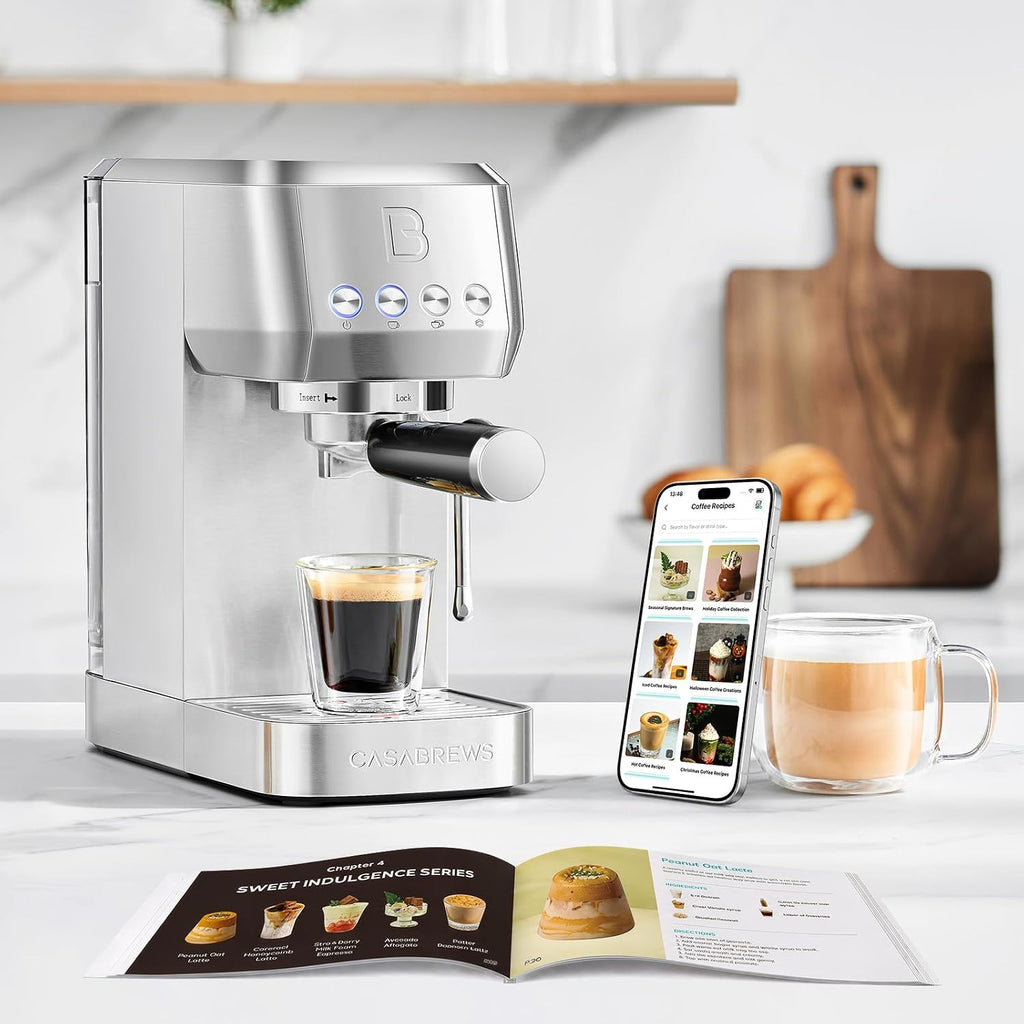 3700 Essential Stainless Steel Espresso Machine with Steam Wand | 20-Bar Italian Pump, Powerful Steam Wand, 43.9oz