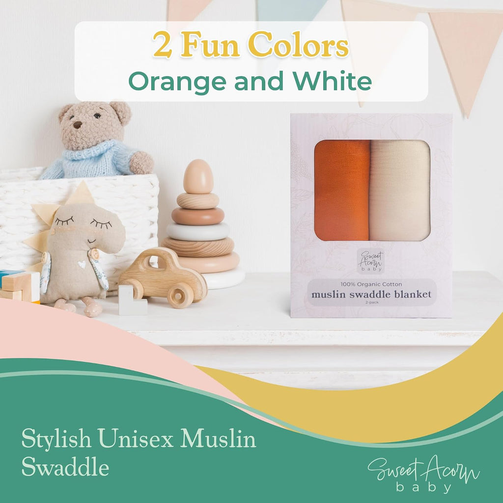 Muslin Swaddle Blanket - Soft Cotton Muslin Baby Blanket for Newborns, Infants, and Toddlers, All-Season Comfort Baby