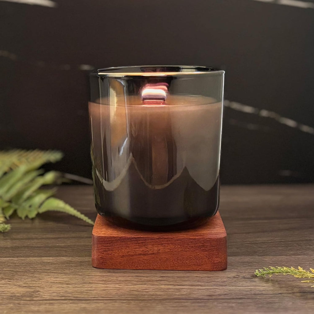 Unscented Candle Wood Wick | Fragrance-Free | Coconut Soy Wax | Clean Burn | Handpoured by , 80 Hour Burn Time, 1