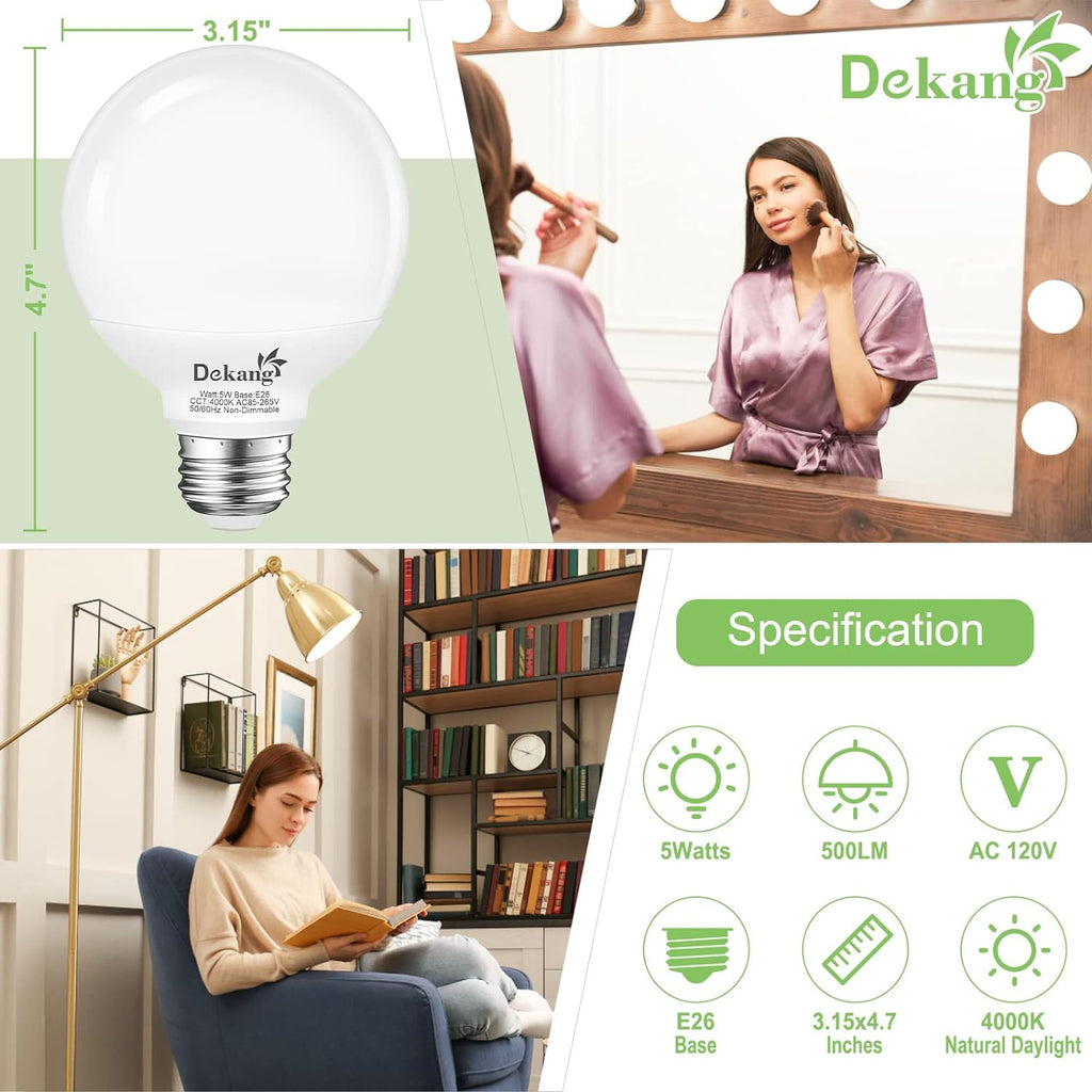 8 Pack LED Vanity Light Bulbs 4000K Natural Daylight