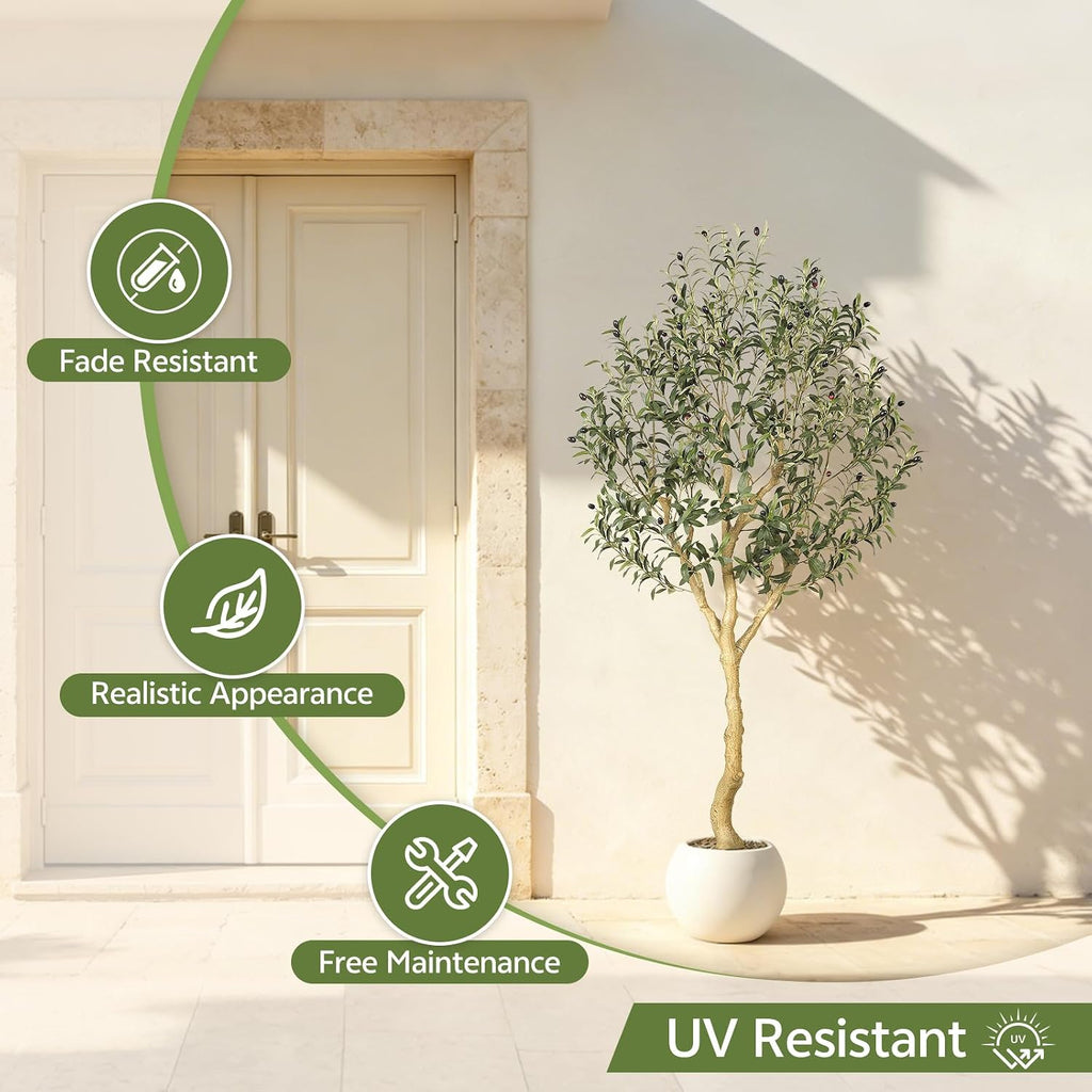 6ft Faux Olive Tree with UV Resistant Outdoor Decor