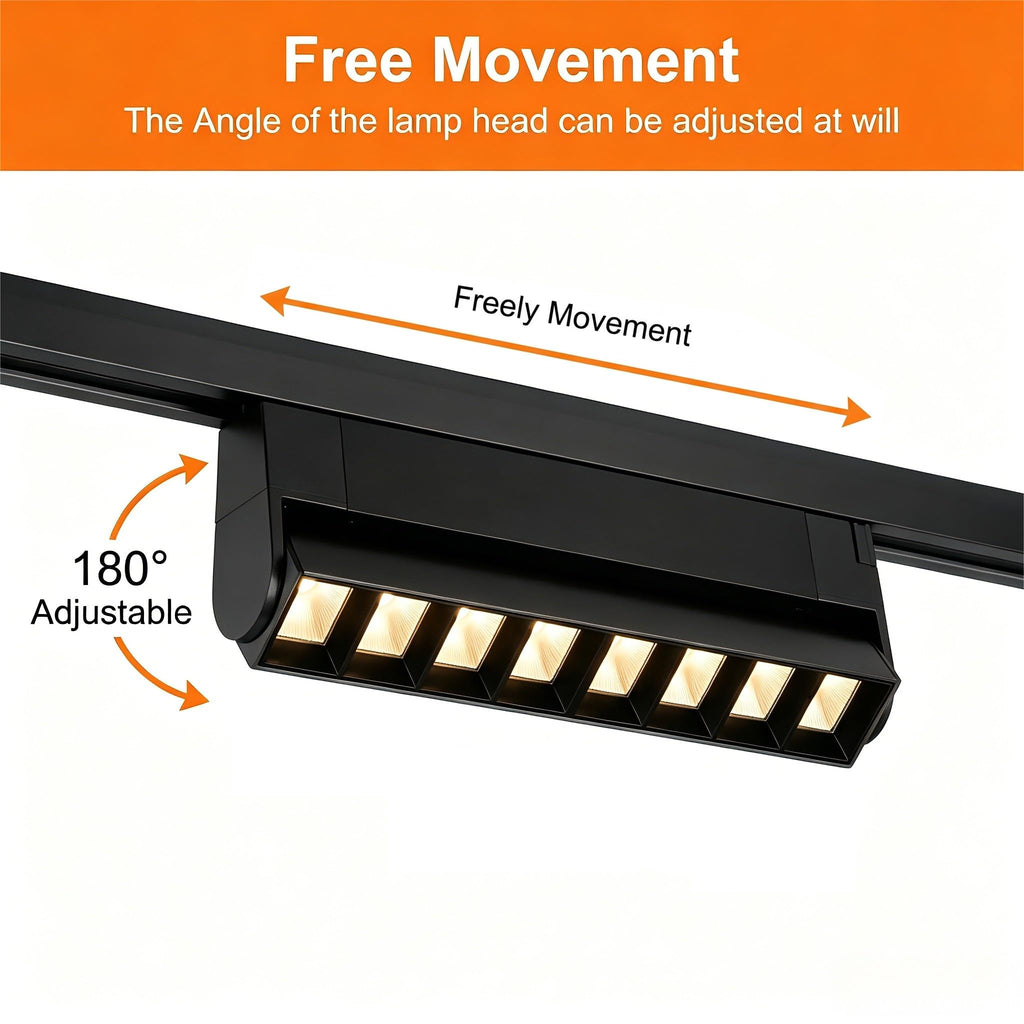 5 Color Linear H Track Lighting Heads Dimmable, Black 20W 1 Pack