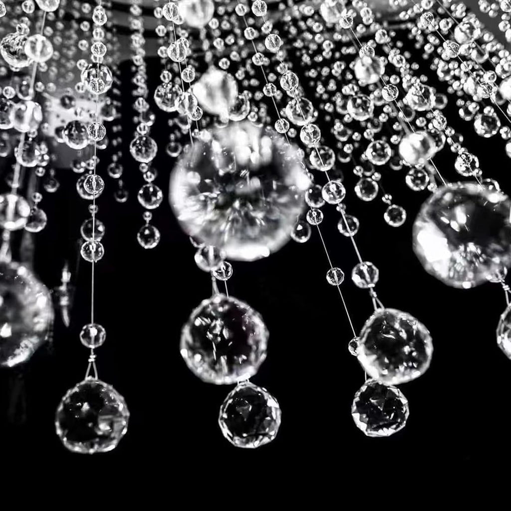 Crystal Beaded String Clear Glass Beads Garland Strands Hanging Wedding Arch Decor Curtain Chandelier Christmas Tree