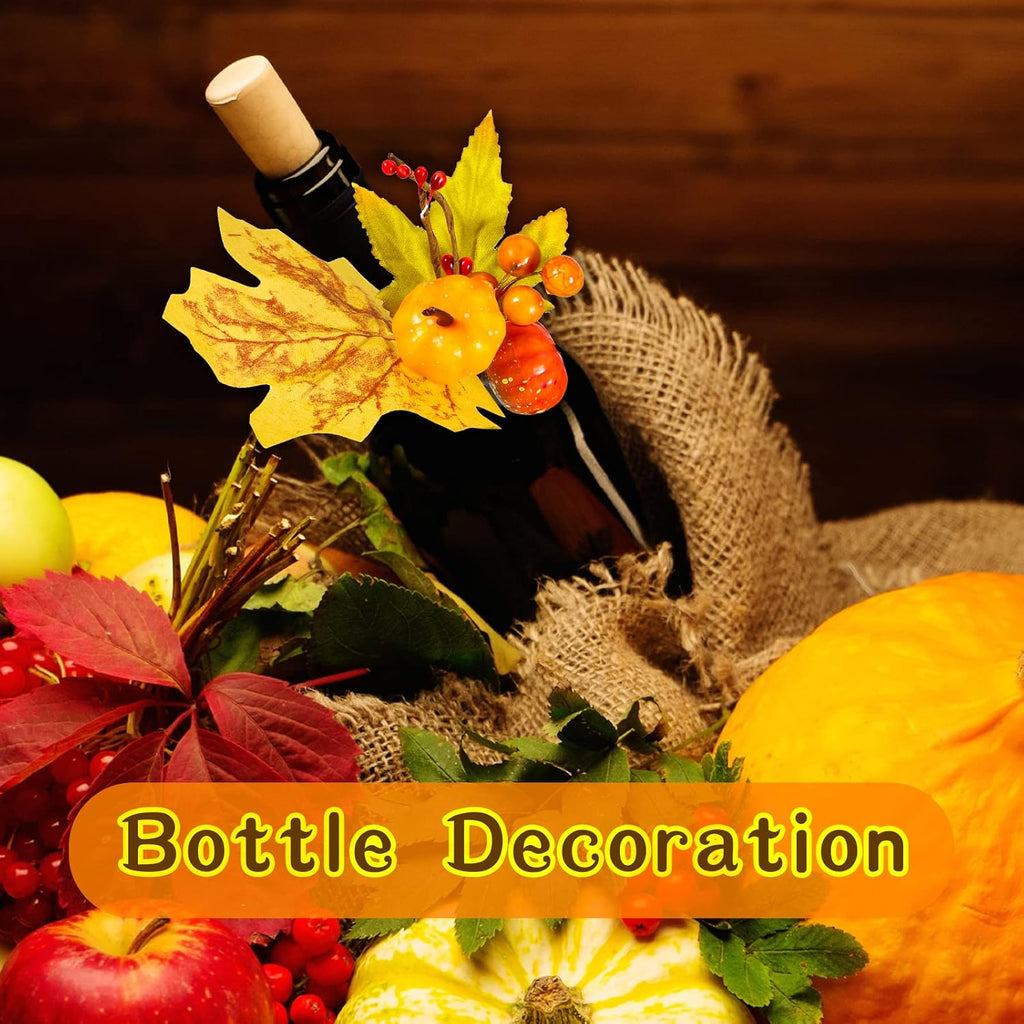 Napkin Rings Maple Leaf Berry Pumpkin Holders,Classic Style - Set of 8