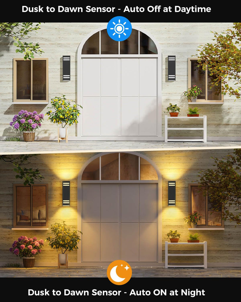 Dusk to Dawn Outdoor Light, Modern Outdoor Wall Lights with LED Bulbs Includes [ETL Listed]