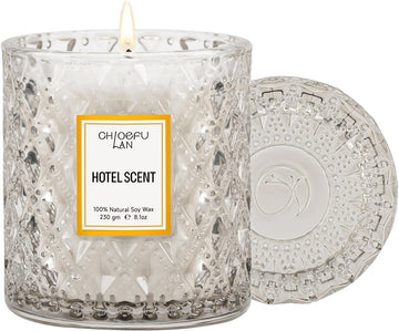 Hotel Scented Candle Natural Essential Oil, Luxury Scented Soy Jar Candle Gifts, Highly Scented, 8.1oz, Unique Blend - Set of 81