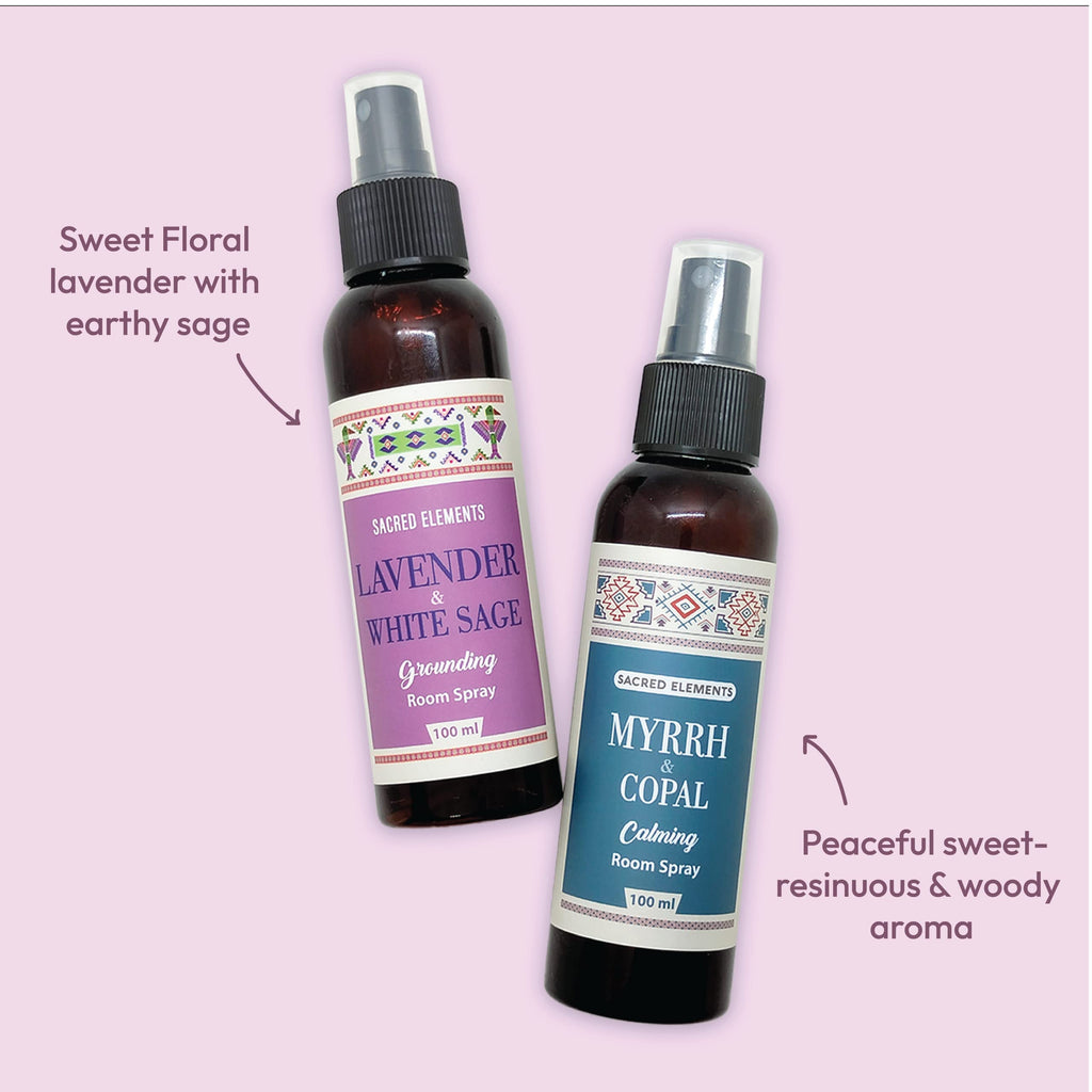 Sacred Element's Myrrh Copal, Lavender & White Sage Auric Room Spray - Pack Of 2 (6.6 oz Each) | Restoring Balance