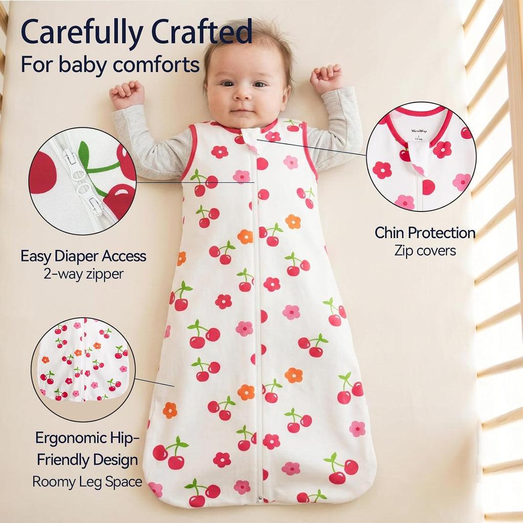Sleep Sack 100% Cotton 1.0 Tog Way Zip 2 Pack