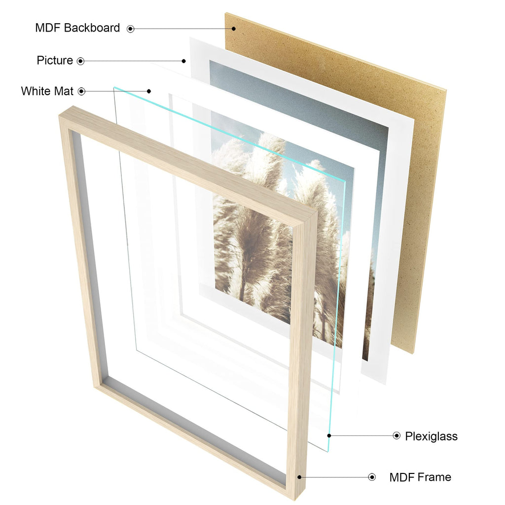 Gallery Wall Frame Set, 8 Pack Beige Picture Frames, Large