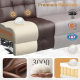 3-Seater Loveseat Recliner Sofa, Home Theater Seating Reclining Couch with Flip Middle Backrest