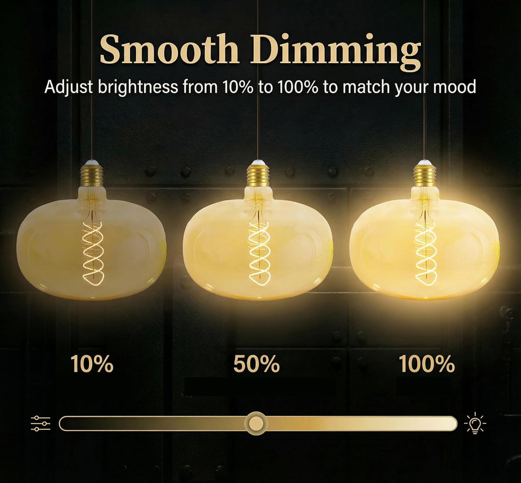 Large LED Edison Light Bulb 6W 600LM E26 Dimmable 2200k, 1 PC