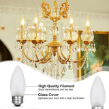 60 Watt Incandescent Light Bulbs, Medium E26 Candelabra Base Equivalent Incandescent Torpedo Tip Chandelier with