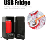 Mini USB Fridge Cooler Beverage Drink Cans Cooler Warmer Refrigerator for Laptop Bedroom, Portable Cold Fridge for