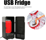 Mini Fridge for Bedroom, Portable Low Noise USB Fridge Cooler Single Can Car Refrigerator for Skincare, Beverage, Food