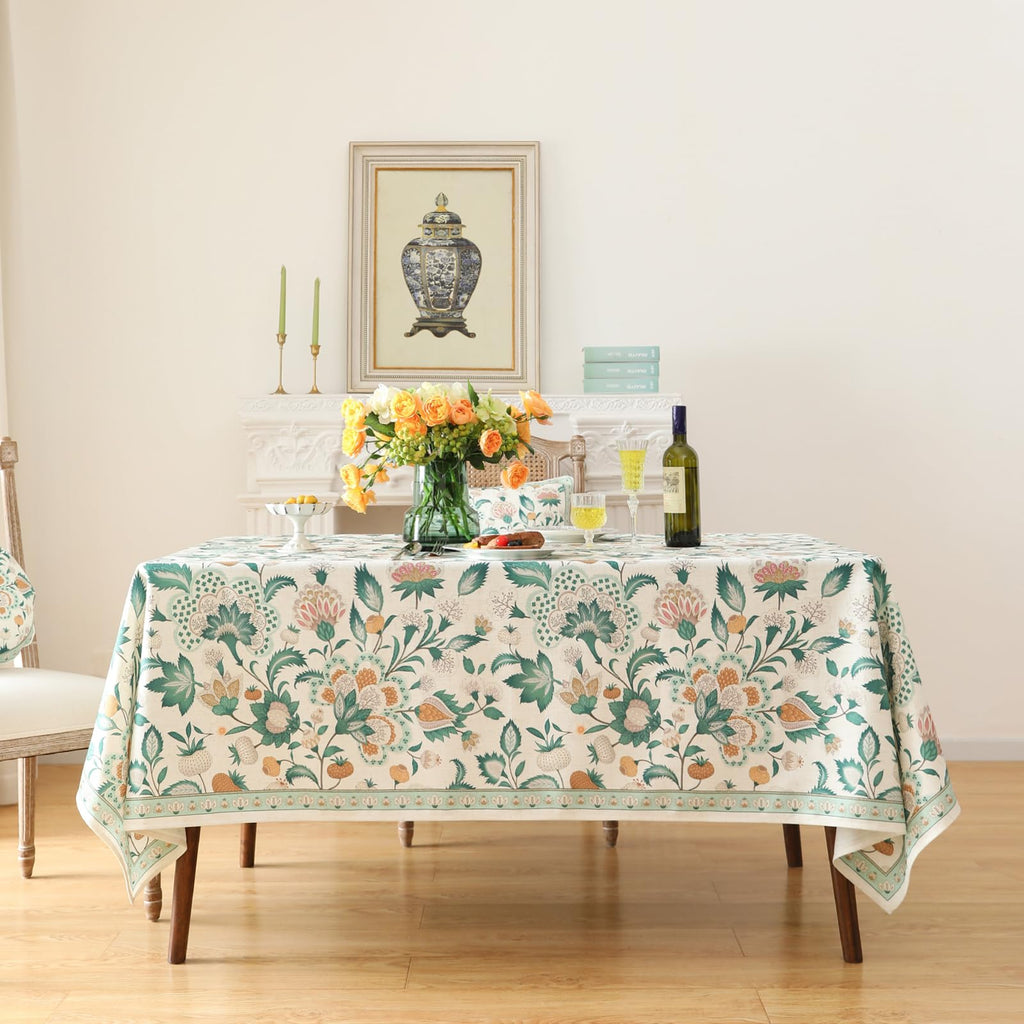Designer Vintage French Tablecloth, Rectangular, 110"x63"