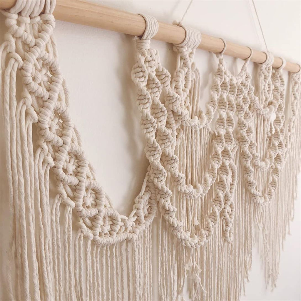 Large Macrame Wall Hanging Macrame Tapestry Above Headboard Boho Home Decor Living Room Apartment Wedding Party, 38" W