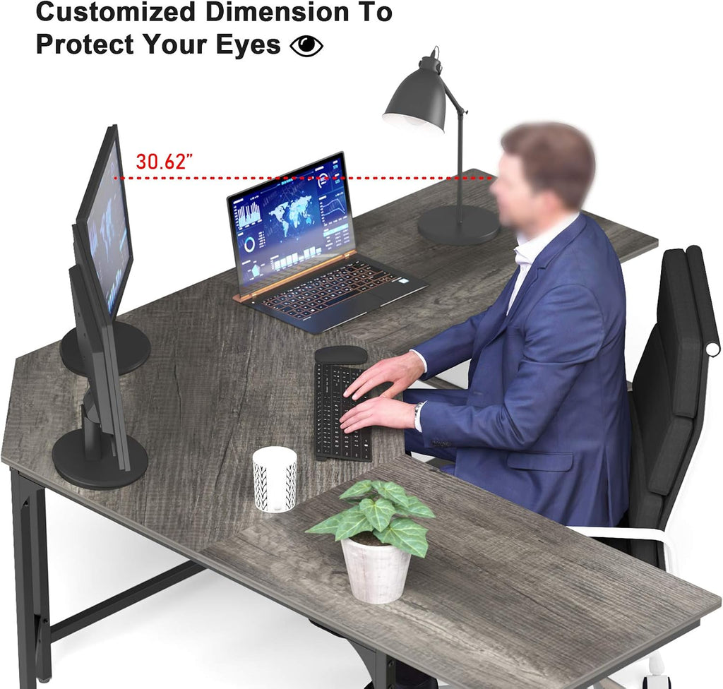 L Shaped Desk with Shelves,64.84" Large Gaming Corner Desk | Modern Computer Desk with Spacious Desktop, 4-Tier Open