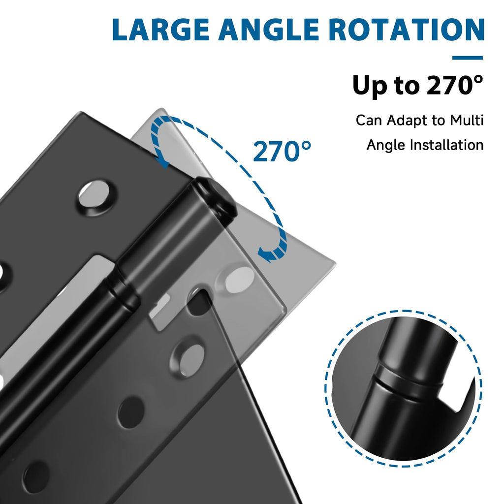 3.5 Inch Heavy Duty Gate Hinges, 8 Pack Black Iron Door Hinges