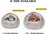 Plush Hooded Cat Bed, Calming Nest, Self-Warming Cave, Cozy Pod for Indoor Cats or Small Dogs