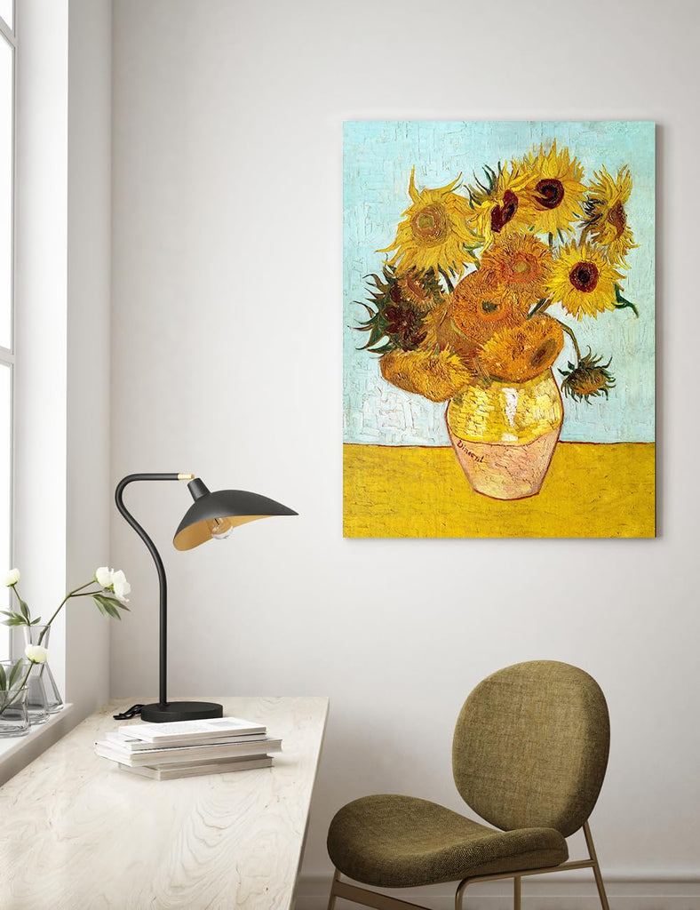 Van Gogh Canvas Wall Art, Twelve Sunflowers, 40x30''