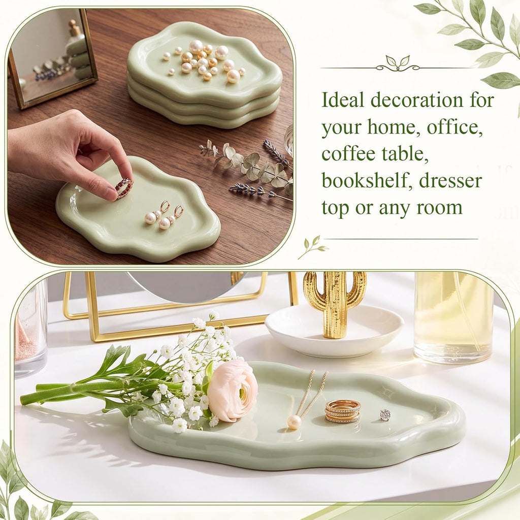 Ceramic Jewelry Tray, Trinket Dish, Small Jewelry Dish - Set of 4